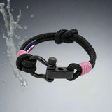 CAPTAIN Black Shackle Bracelet - Lavender Pink