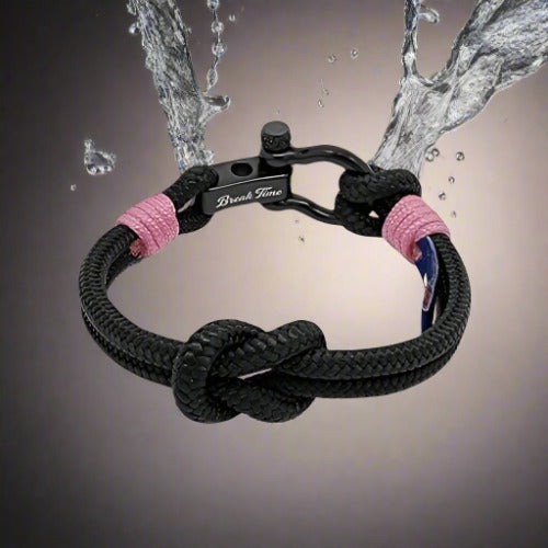 CAPTAIN Black Shackle Bracelet - Lavender Pink