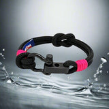 CAPTAIN Black Shackle Bracelet - Neon Pink