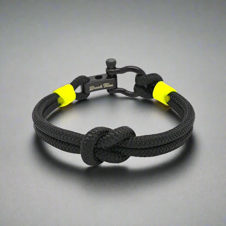 CAPTAIN Black Shackle Bracelet - Neon Yellow