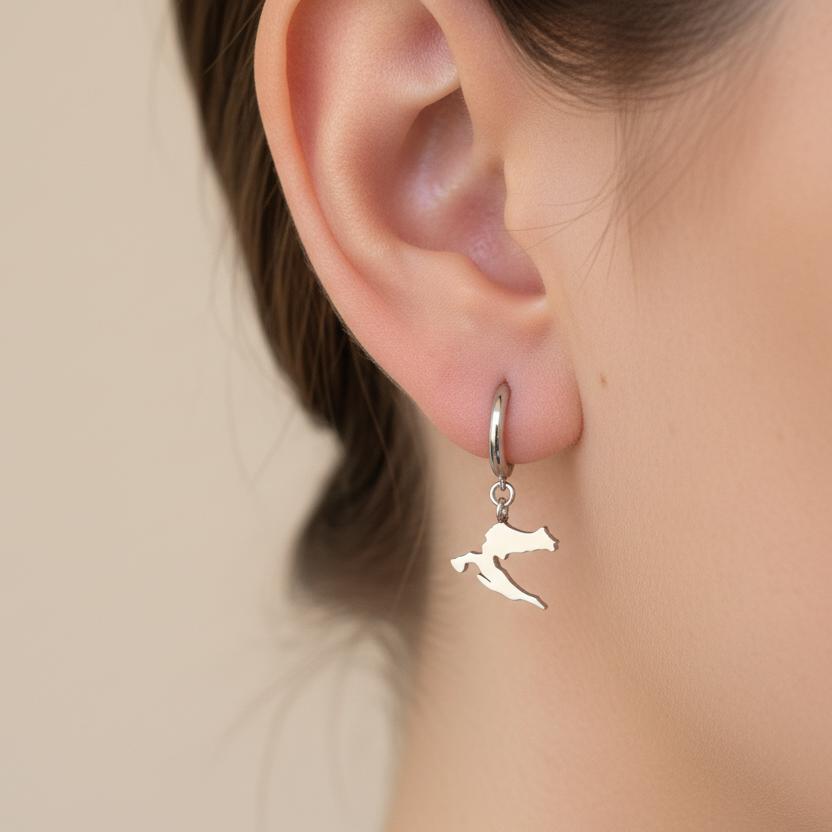 CHARMED MINI huggie earrings for kids - Croatia map