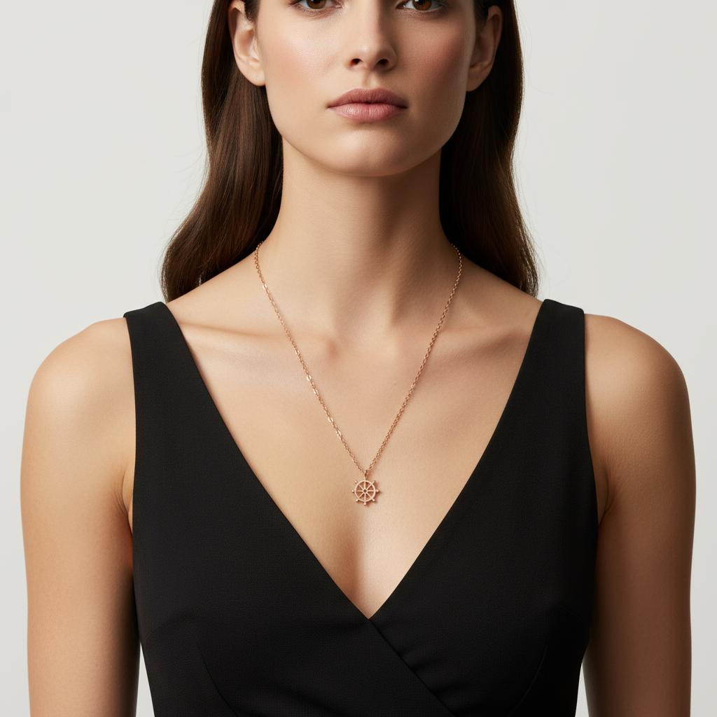 CHARMED MINI necklace boat wheel pendant