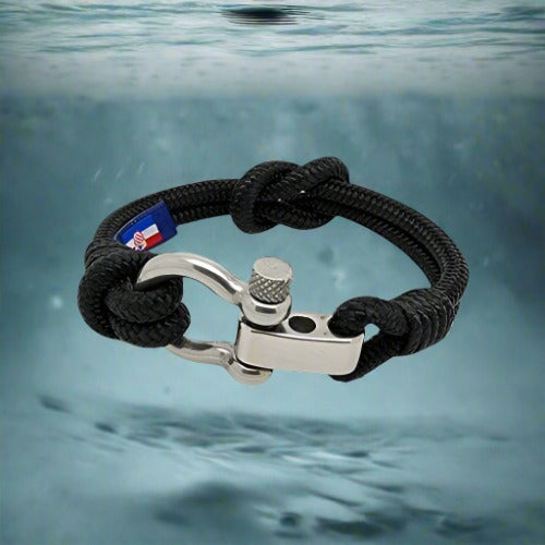 CORSAIR 5mm Nautical Clasp Bracelet Black