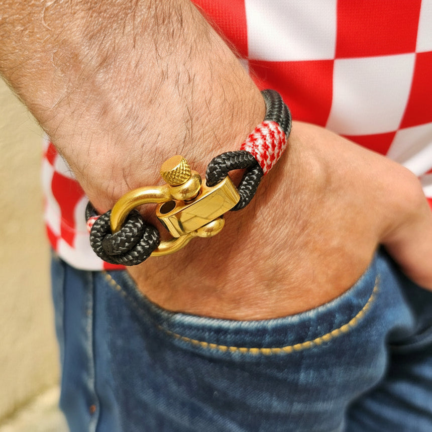 CORSAIR 5mm Nautical Clasp Bracelet Black Croatian Mix