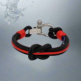 CORSAIR 5mm Nautical Clasp Bracelet Black Red