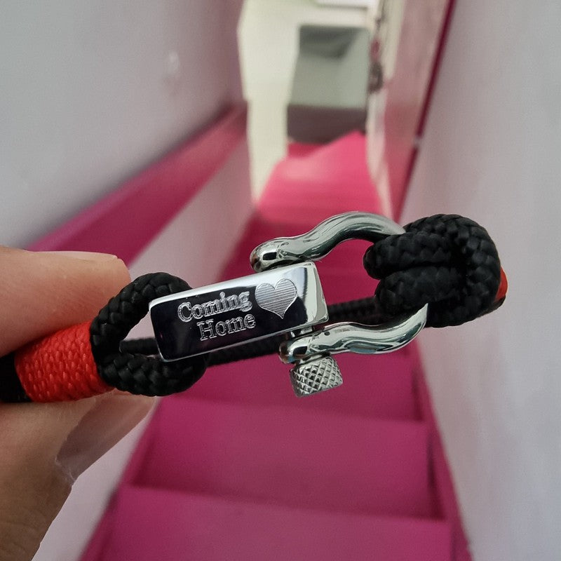 CORSAIR 5mm Nautical Clasp Bracelet Black Red