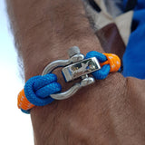 CORSAIR 5mm Nautical Clasp Bracelet Blue Orange