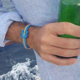 CORSAIR 5mm Nautical Clasp Bracelet Blue Orange