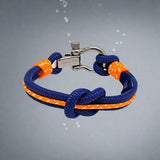 CORSAIR 5mm Nautical Clasp Bracelet Blue Orange