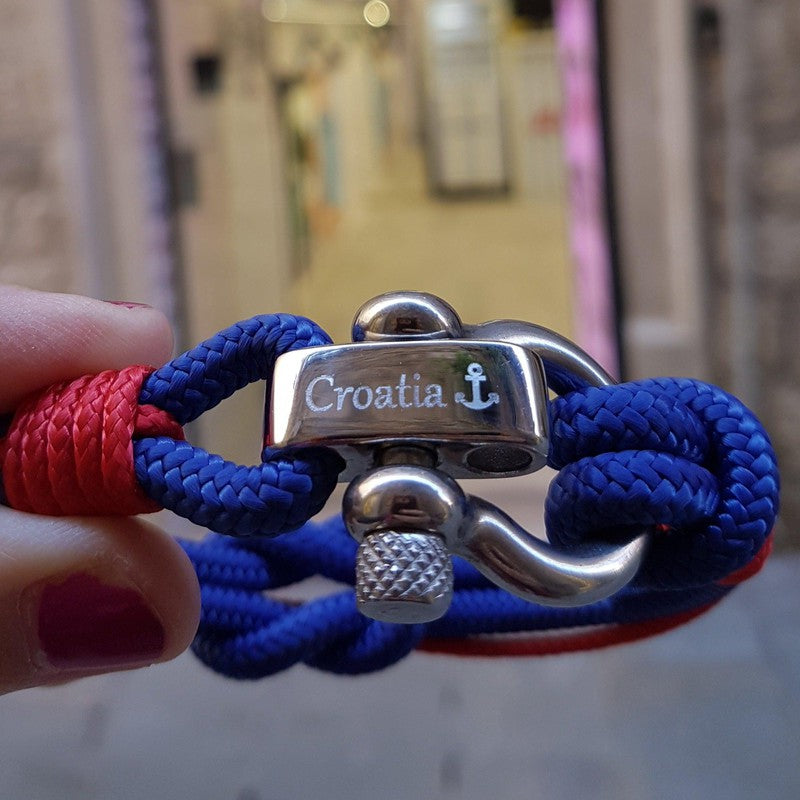 CORSAIR 5mm Nautical Clasp Bracelet Blue Red
