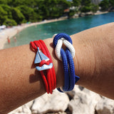 CORSAIR 5mm Nautical Clasp Bracelet Blue White