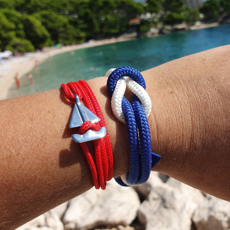 CORSAIR 5mm Nautical Clasp Bracelet Blue White