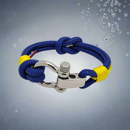CORSAIR 5mm Nautical Clasp Bracelet Blue Yellow