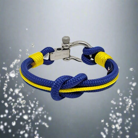 CORSAIR 5mm Nautical Clasp Bracelet Blue Yellow