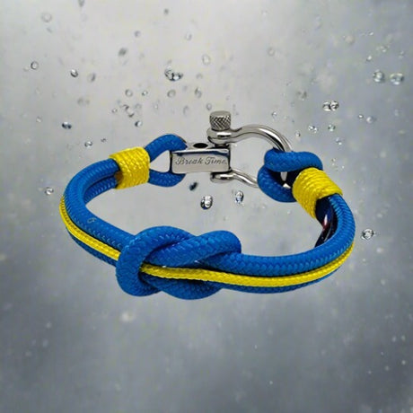 CORSAIR 5mm Nautical Clasp Bracelet Blue Yellow
