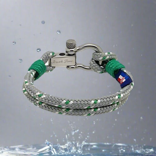 CORSAIR 5mm Nautical Clasp Bracelet Grey Geeen Mix