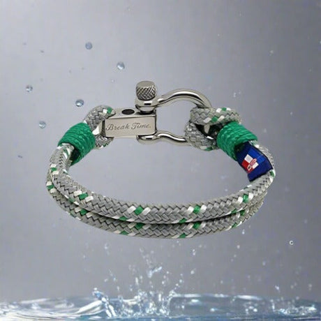 CORSAIR 5mm Nautical Clasp Bracelet Grey Geeen Mix