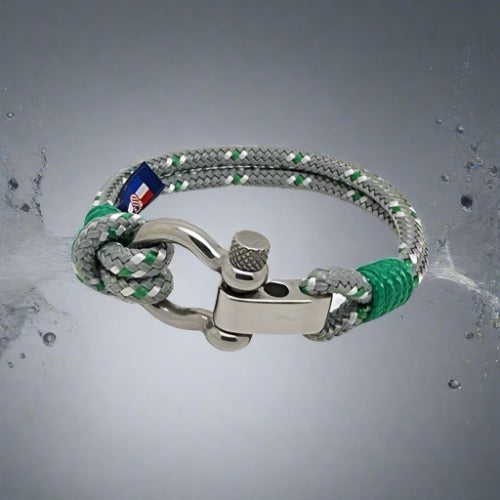 CORSAIR 5mm Nautical Clasp Bracelet Grey Geeen Mix