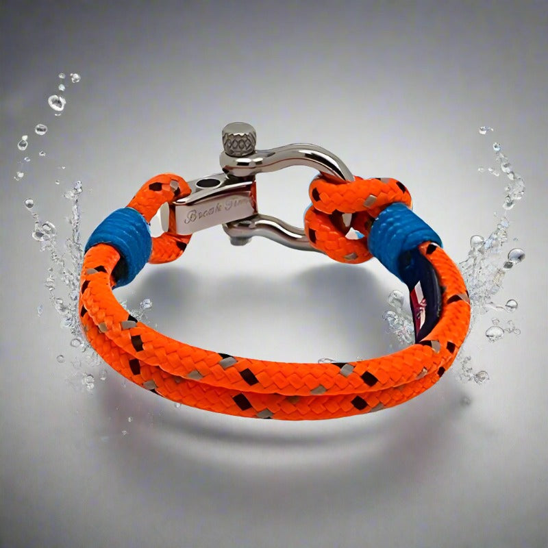 CORSAIR 5mm Nautical Clasp Bracelet Orange Mix
