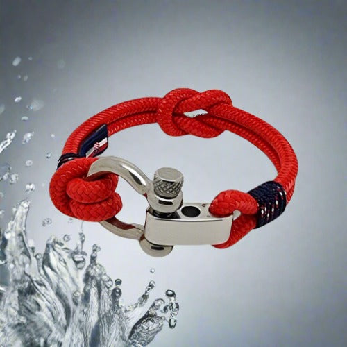 CORSAIR 5mm Nautical Clasp Bracelet Red Blue