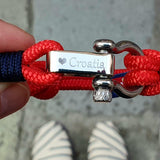 CORSAIR 5mm Nautical Clasp Bracelet Red Blue
