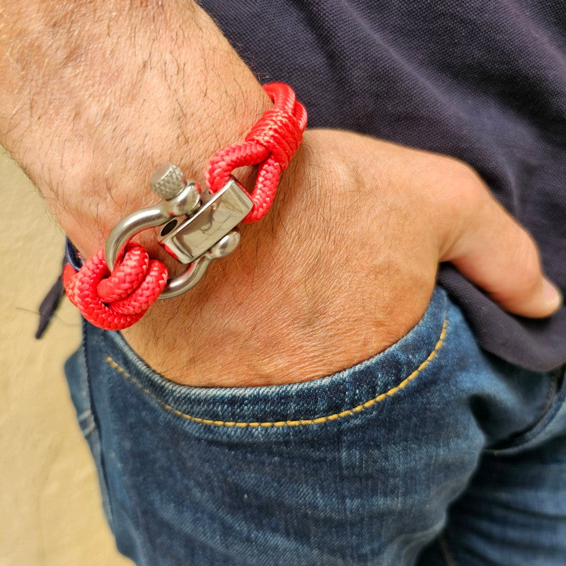 CORSAIR 5mm Nautical Clasp Bracelet Red