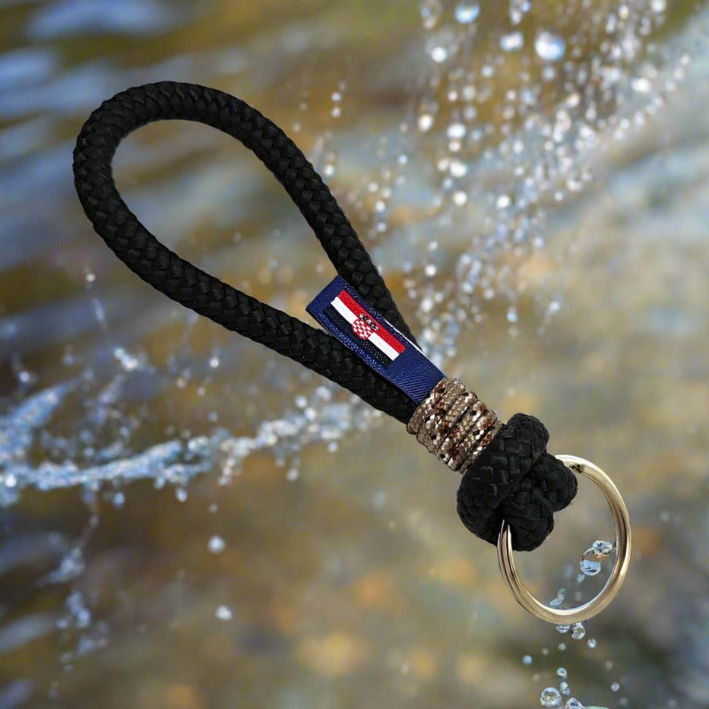 HARBOUR nautical rope keyring black camo