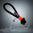 HARBOUR nautical rope keyring black orange