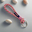 HARBOUR nautical rope keyring pink cream