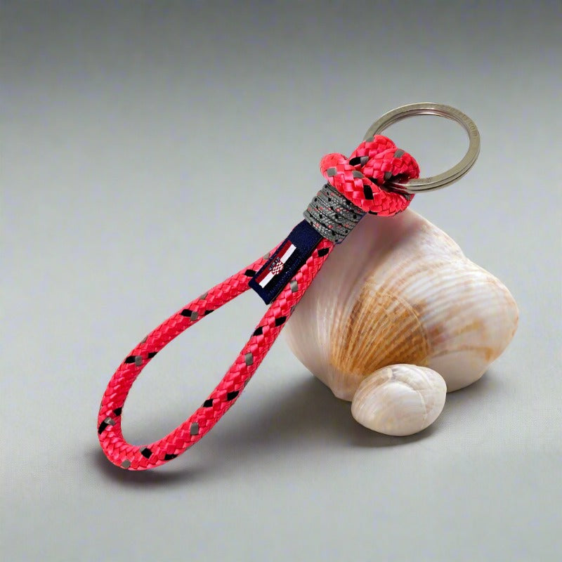 HARBOUR nautical rope keyring pink mix