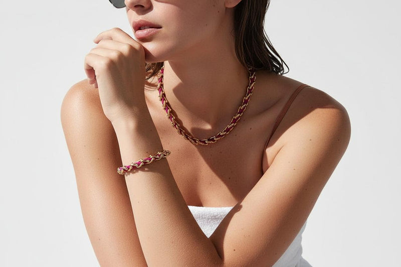 OCEAN MAXI Designer Bracelet / Necklace Fuchsia