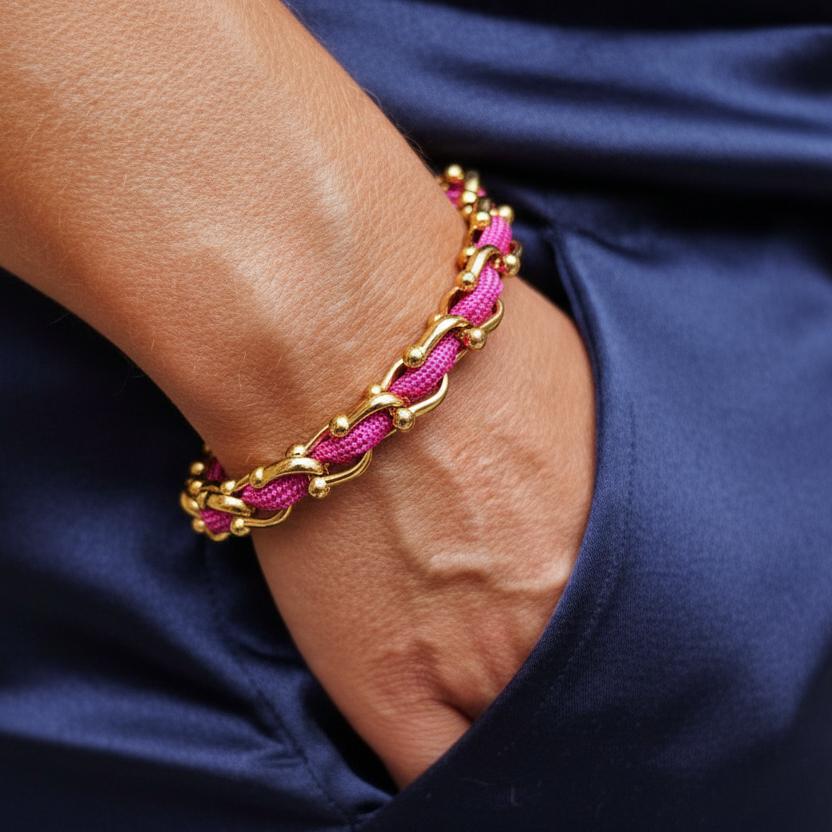 OCEAN MAXI Designer Bracelet / Necklace Fuchsia