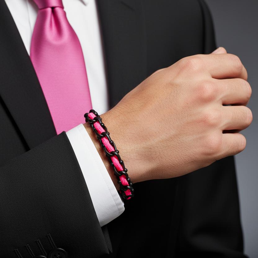 OCEAN MAXI Designer Bracelet / Necklace Neon Pink