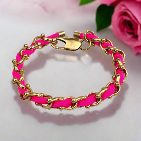 OCEAN MAXI Designer Bracelet / Necklace Neon Pink