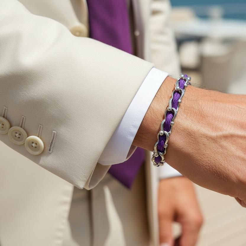 OCEAN MAXI Designer Bracelet / Necklace Neon Purple