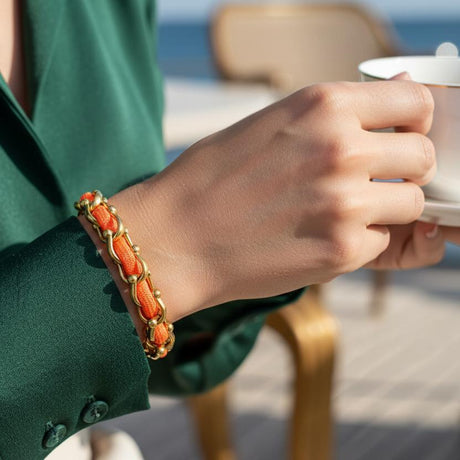 OCEAN MAXI Designer Armband / Halskette Orange