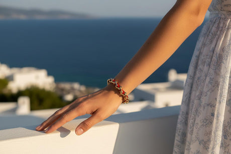 OCEAN MAXI Designer Bracelet / Necklace Red