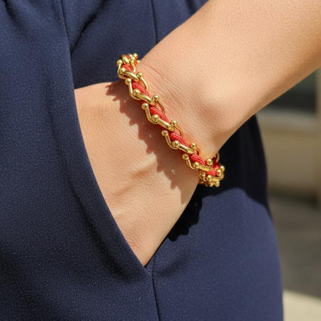 OCEAN MAXI Designer Armband / Halskette Rot