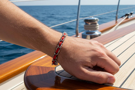 OCEAN MAXI Designer Armband / Halskette Rot