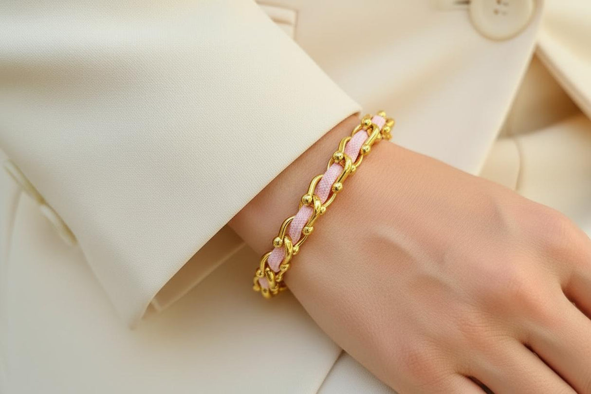 OCEAN MAXI Designer Bracelet / Necklace Soft Pink