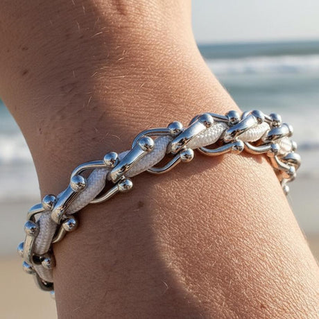 OCEAN MAXI Designer Armband / Halskette Weiß