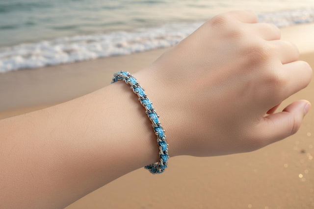 OCEAN MINI Designer Bracelet / Necklace Baby Blue