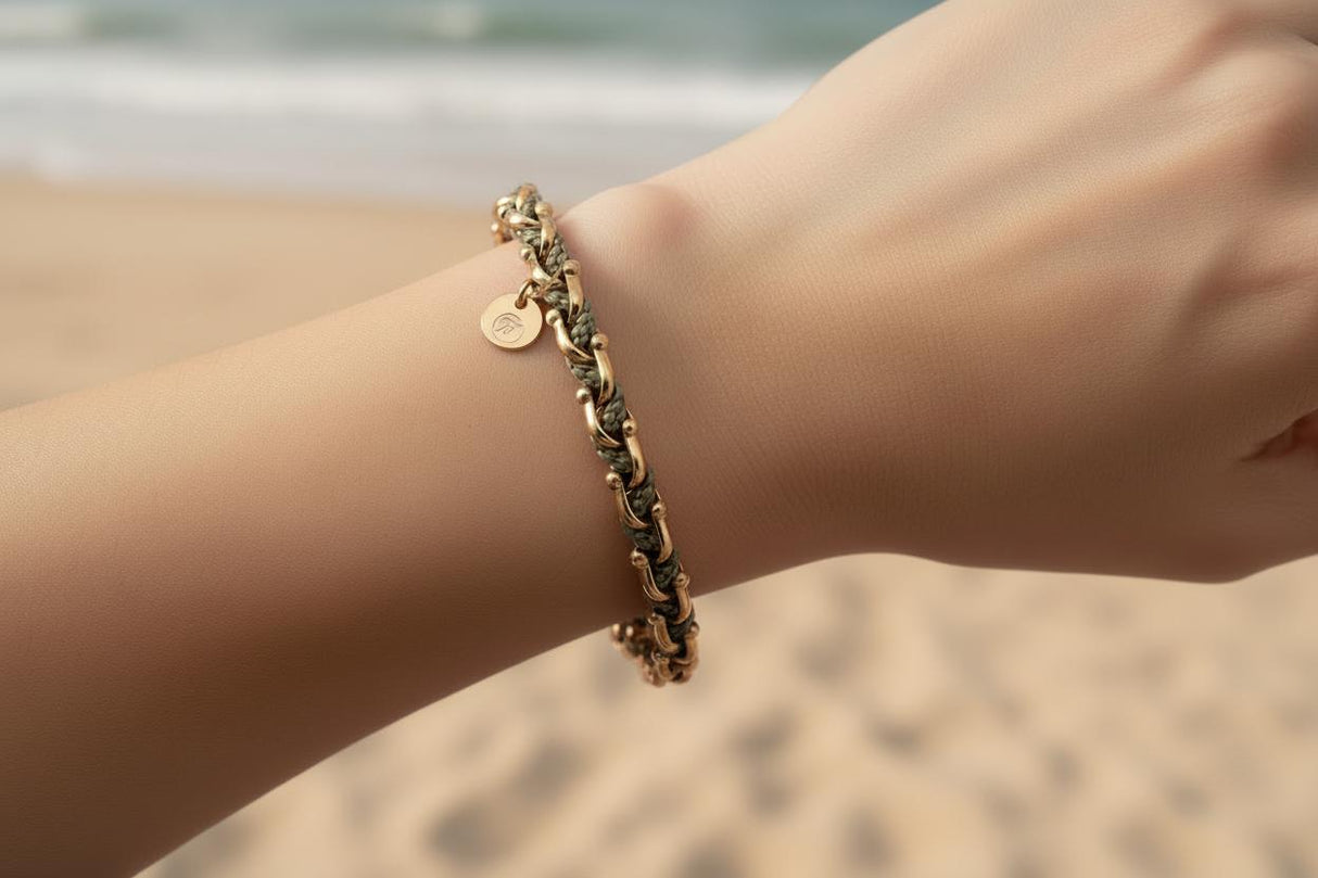 OCEAN MINI Designer Bracelet / Necklace Tan