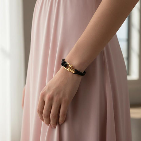 ROYAL 3mm nautical clasp bracelet black