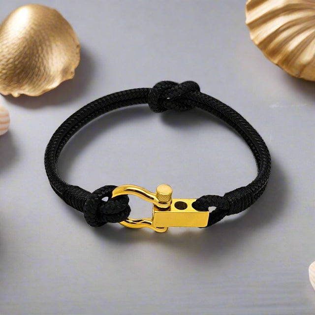 ROYAL 3mm nautical clasp bracelet black