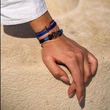 ROYAL 3mm nautical clasp bracelet black blue