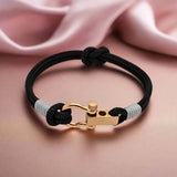 ROYAL 3mm nautical clasp bracelet black grey