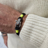 ROYAL 3mm nautical clasp bracelet black neon yellow