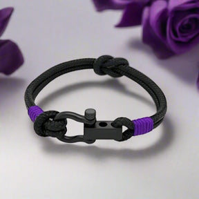 ROYAL 3mm nautical clasp bracelet black purple