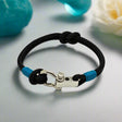 ROYAL 3mm nautical clasp bracelet black teal